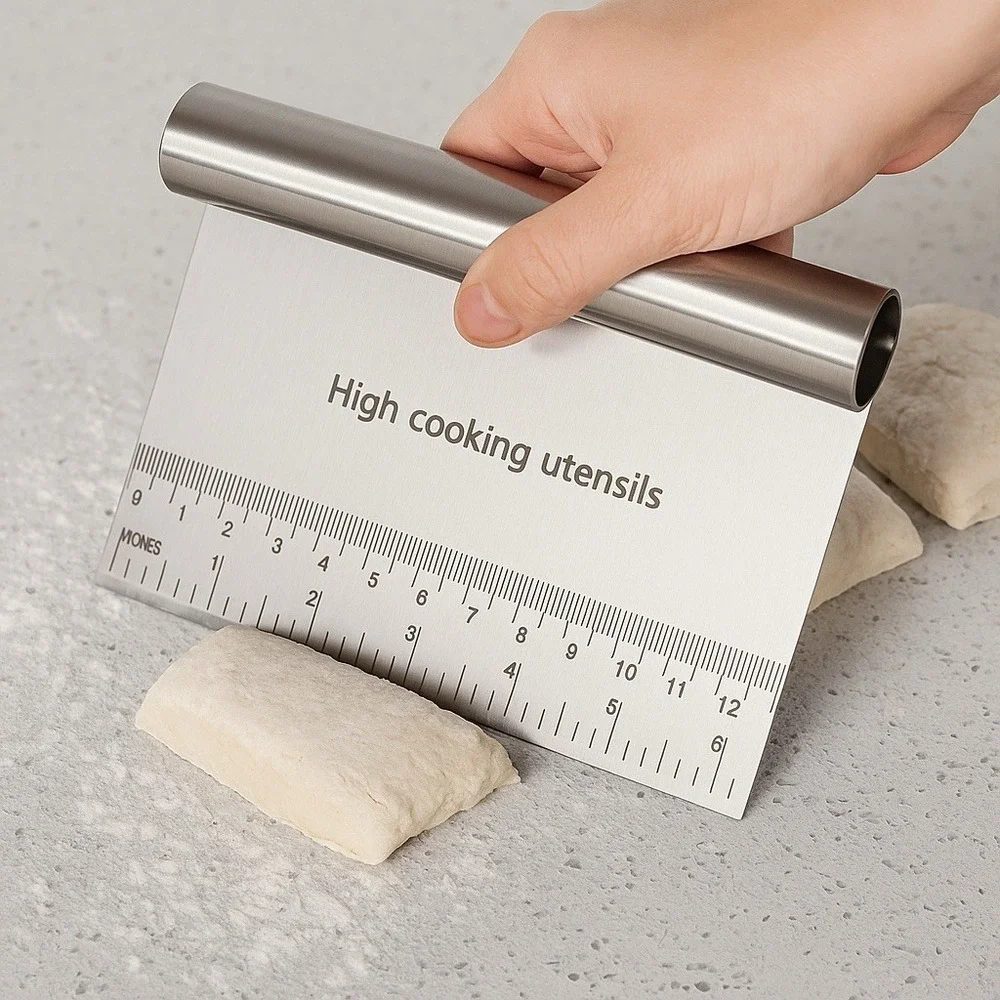 Stainless Steel Dough Scraper Cutter – Pizza Pastry Cake Baking Tool for Kitchen